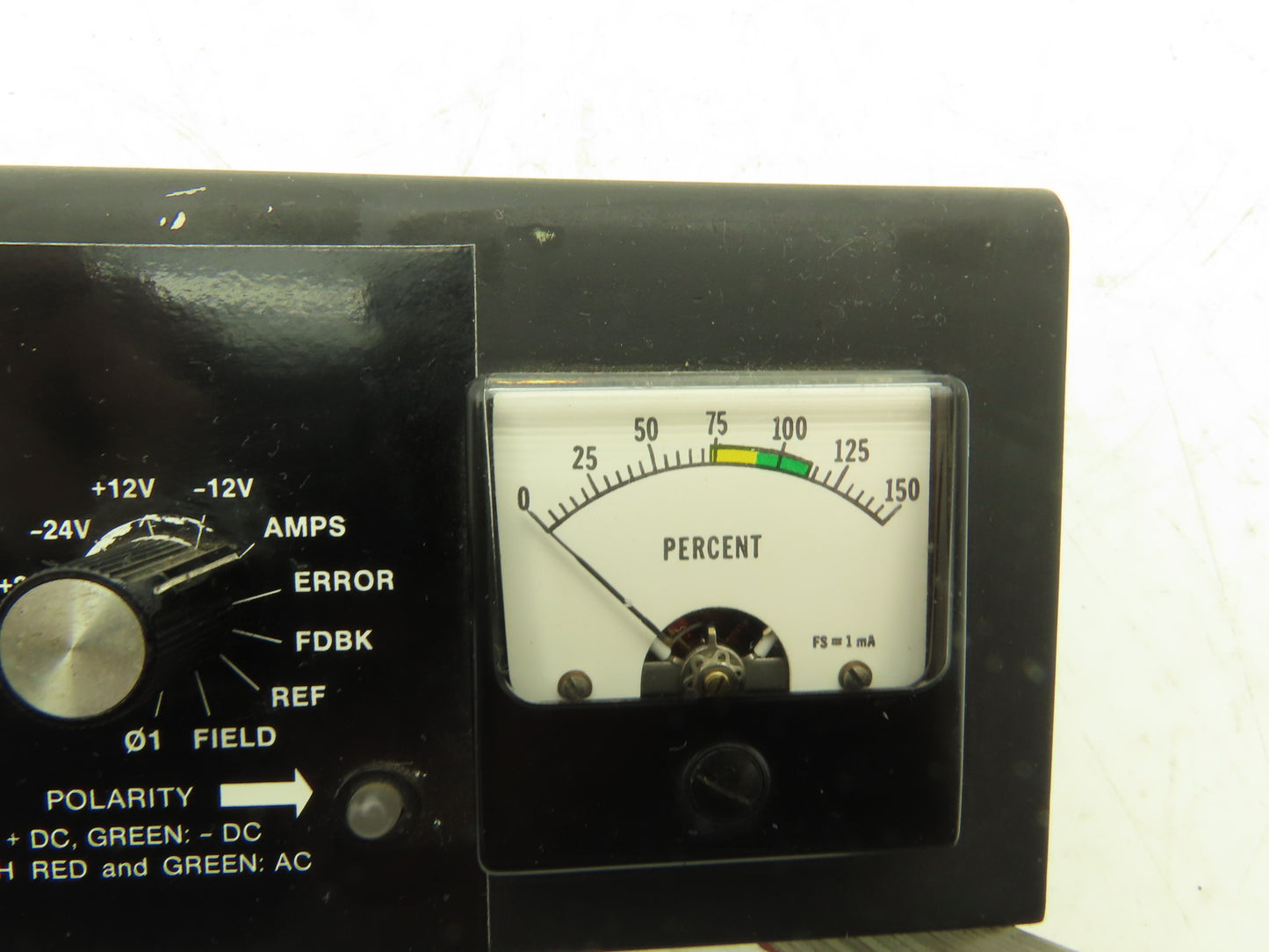 Nidec Fincor 104599501 DC Motor Drive Test Panel Dial Percent Gauge Meter Rev D