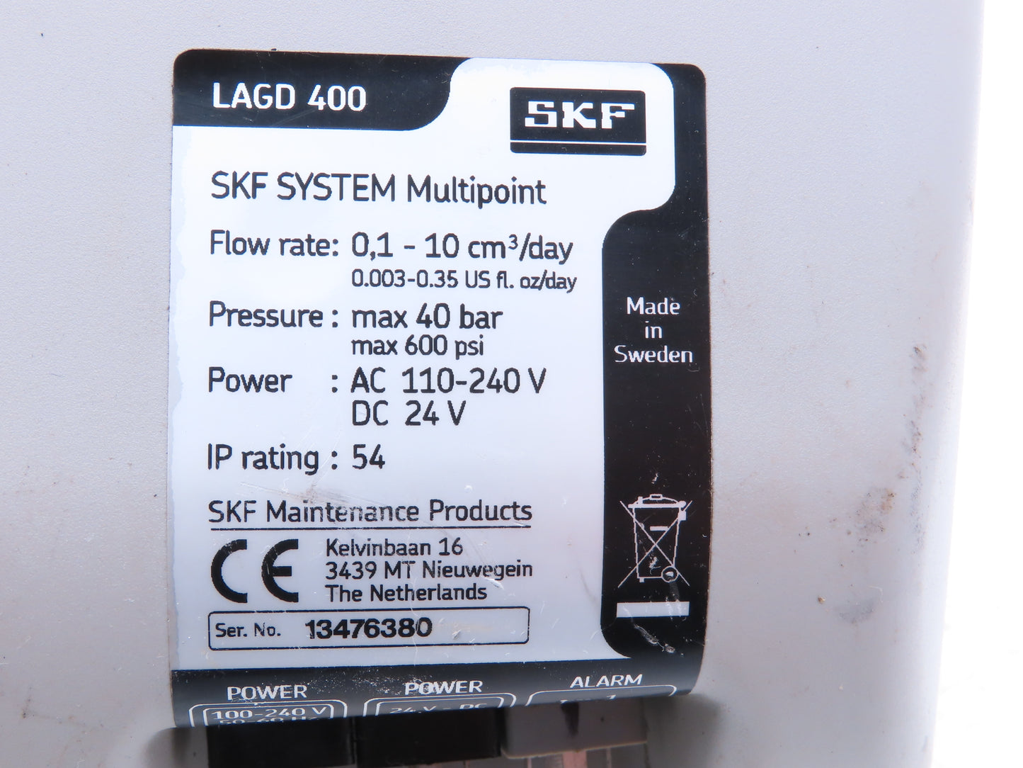 SKF Maintenance Products LAGD 400 Multipoint Lubrication Pump 110-240VAC/24VDC