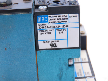 MAC 92 Series MAConnect 3-Station Pneumatic Solenoid Valve Manifold Assembly 24V