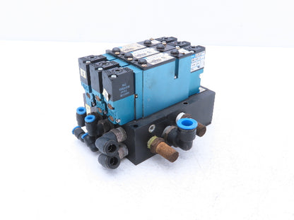 MAC 92 Series MAConnect 3-Station Pneumatic Solenoid Valve Manifold Assembly 24V