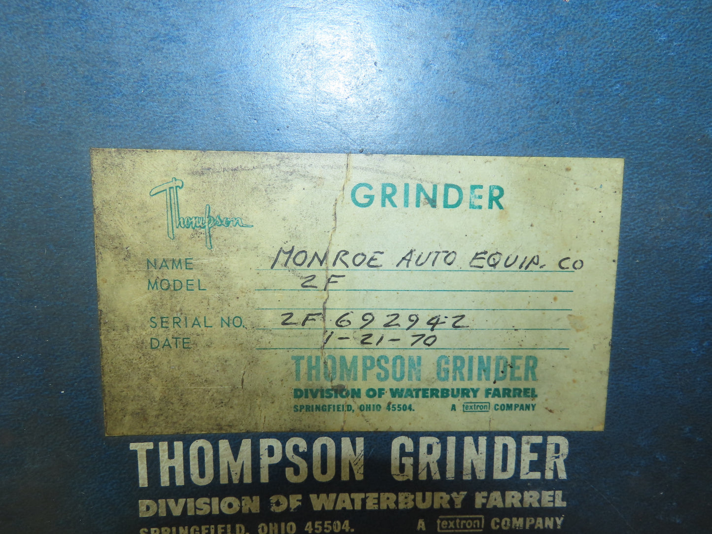 Thompson 2F Surface Grinder 2 Axis Hydraulic Power Cross Feed 8x32"  3Hp 3Ph