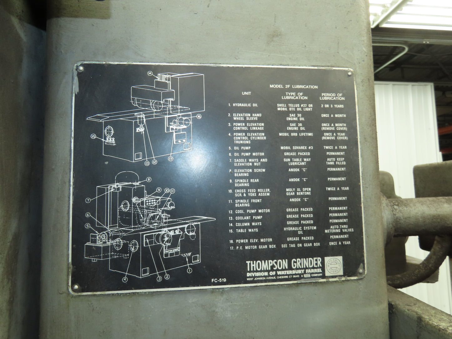 Thompson 2F Surface Grinder 2 Axis Hydraulic Power Cross Feed 8x32"  3Hp 3Ph