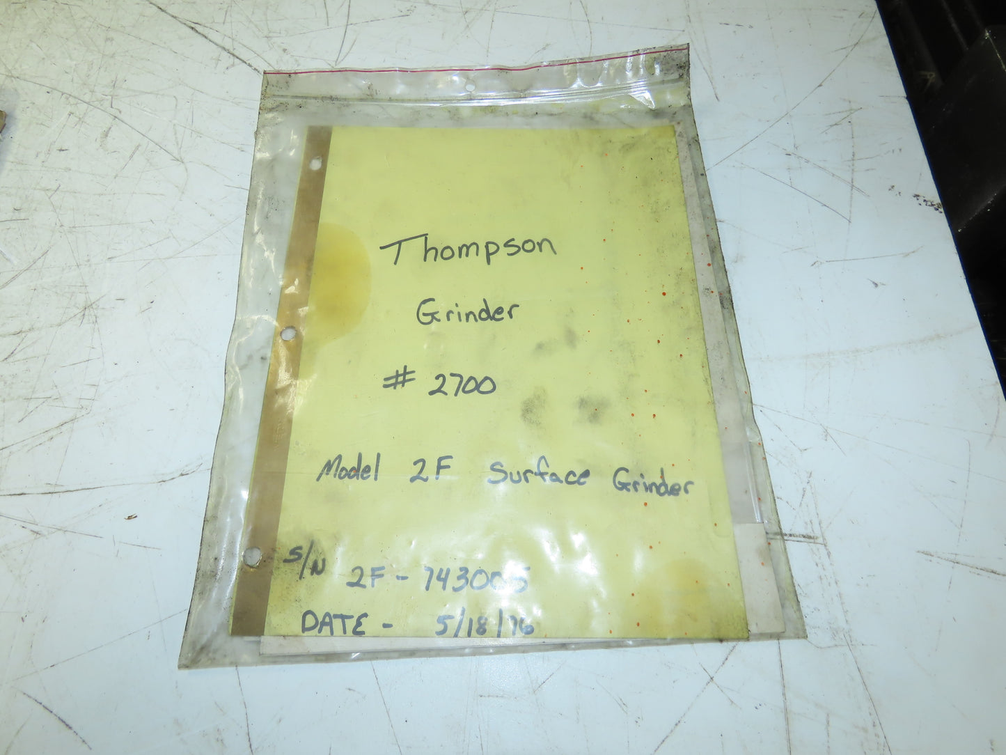 Thompson 2F Surface Grinder 2 Axis Hydraulic Power Cross Feed 8x32"  3Hp 3Ph