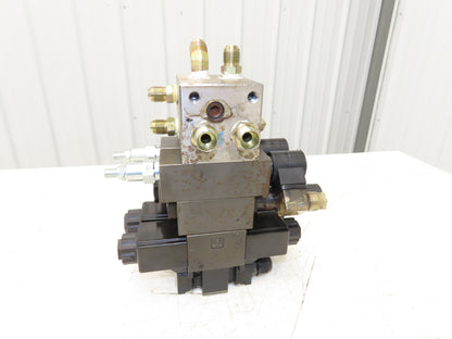 Yuken Hydraulic Directional Solenoid 2 Valve Manifold W/Flow Control & Check
