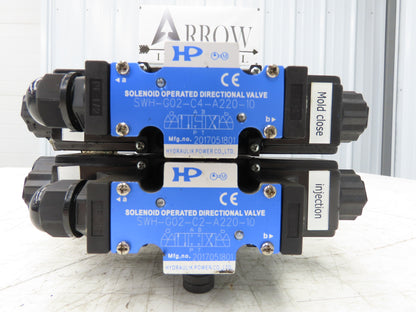 Yuken Hydraulic Directional Solenoid 2 Valve Manifold W/Flow Control & Check