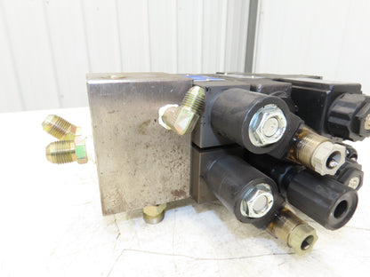 Yuken Hydraulic Directional Solenoid 2 Valve Manifold W/Flow Control & Check