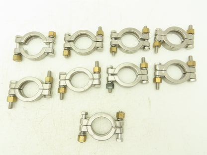 Sanitube 13MHP-100-150 Double Bolted Sanitary Clamp 304SS 1"-1-1/2" Lot of 9