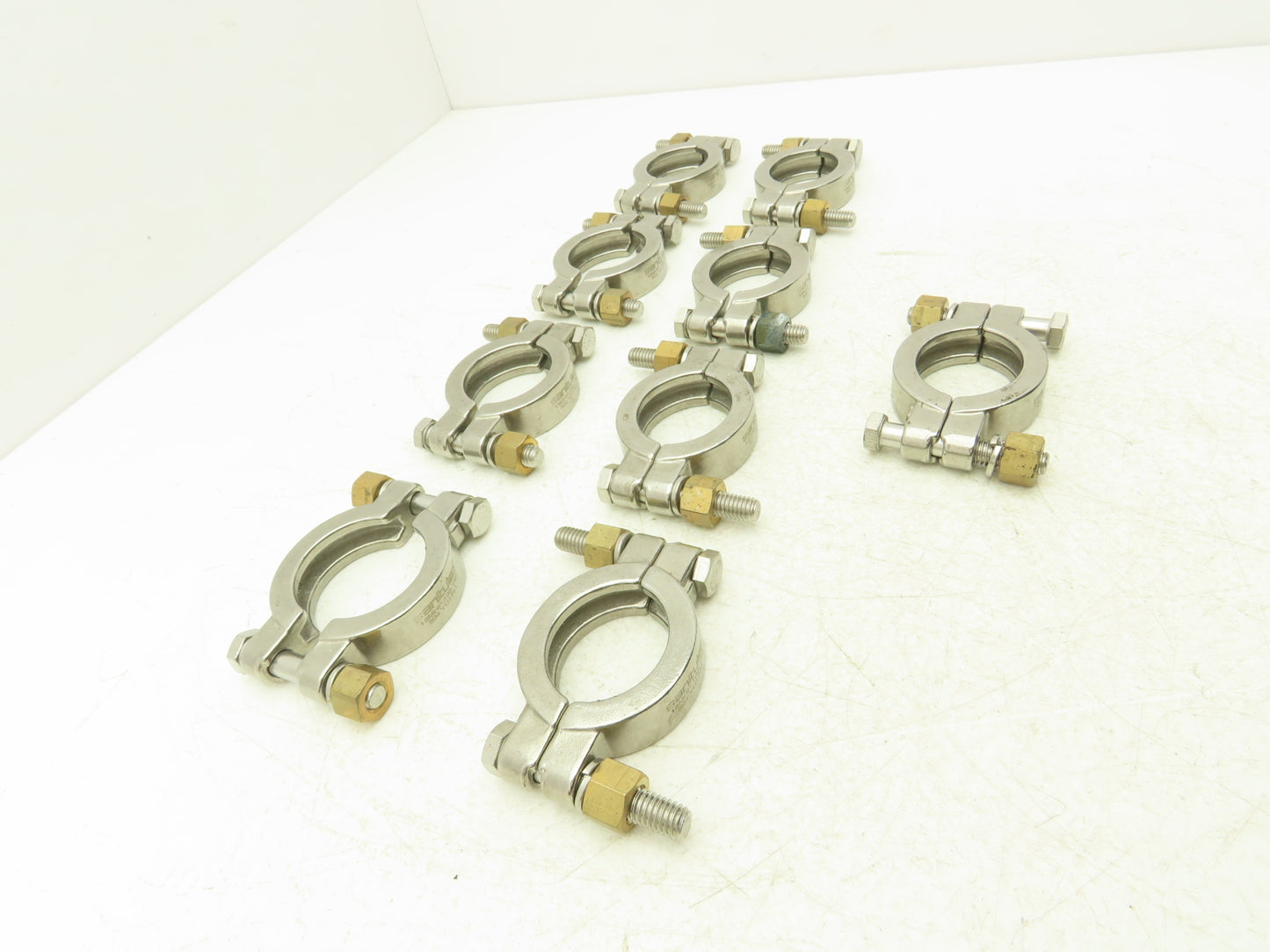 Sanitube 13MHP-100-150 Double Bolted Sanitary Clamp 304SS 1"-1-1/2" Lot of 9