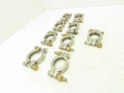 Sanitube 13MHP-100-150 Double Bolted Sanitary Clamp 304SS 1"-1-1/2" Lot of 9