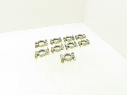 Sanitube 13MHP-100-150 Double Bolted Sanitary Clamp 304SS 1"-1-1/2" Lot of 9