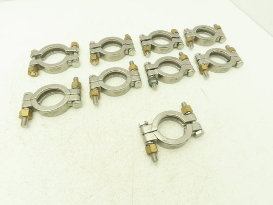 Sanitube 13MHP-100-150 Double Bolted Sanitary Clamp 304SS 1"-1-1/2" Lot of 9