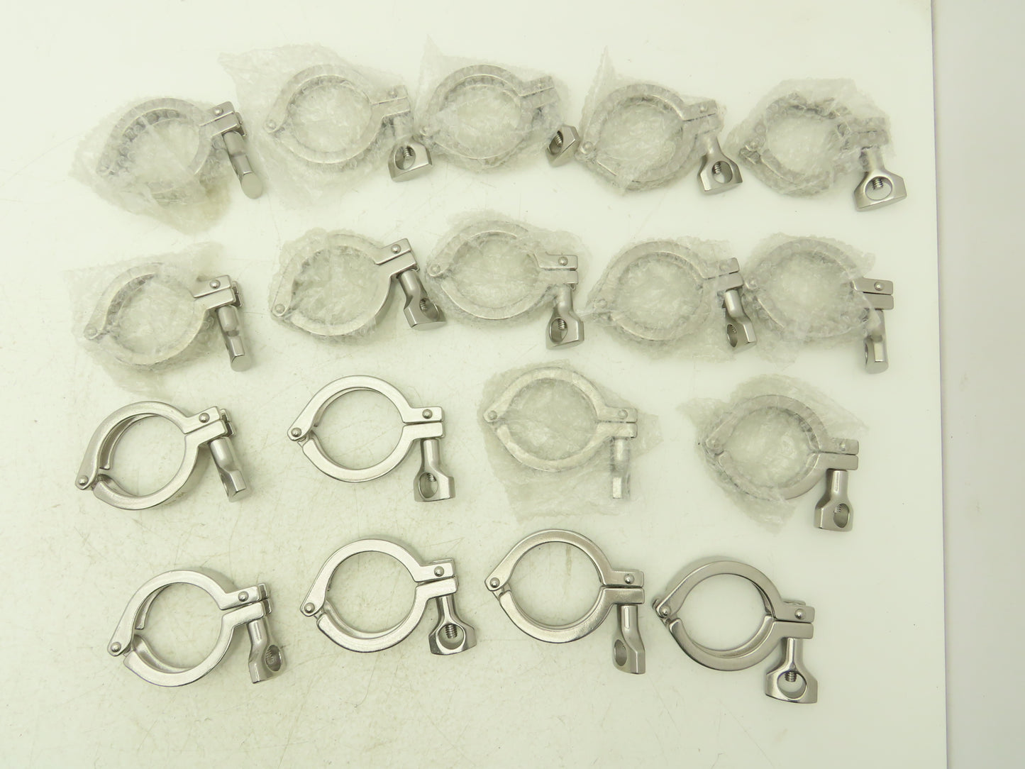 TL China 2" Steel Bolted Sanitary Clamp 304SS 2" Pipe Flange Dia 2.5" Lot of 18