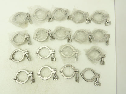 TL China 2" Steel Bolted Sanitary Clamp 304SS 2" Pipe Flange Dia 2.5" Lot of 18
