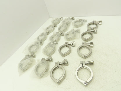 TL China 2" Steel Bolted Sanitary Clamp 304SS 2" Pipe Flange Dia 2.5" Lot of 18