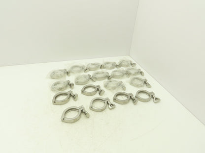 TL China 2" Steel Bolted Sanitary Clamp 304SS 2" Pipe Flange Dia 2.5" Lot of 18