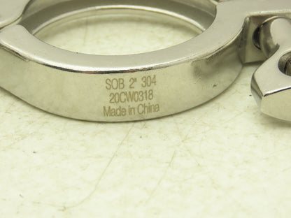 TL China 2" Steel Bolted Sanitary Clamp 304SS 2" Pipe Flange Dia 2.5" Lot of 18