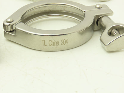 TL China 2" Steel Bolted Sanitary Clamp 304SS 2" Pipe Flange Dia 2.5" Lot of 18
