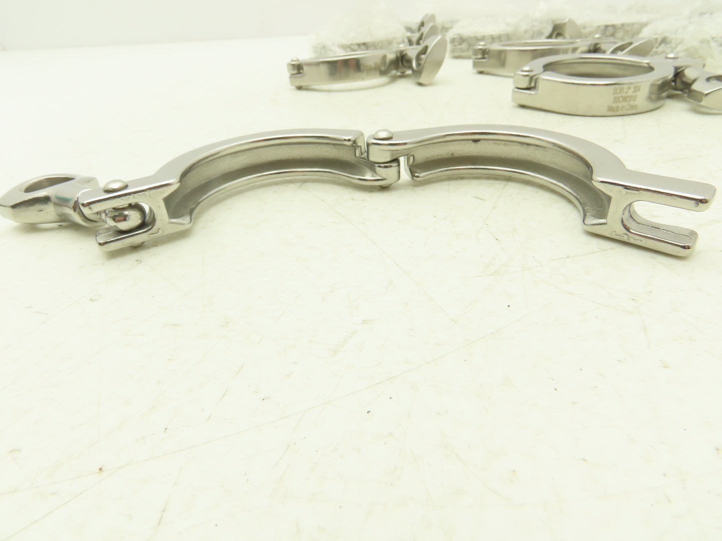 TL China 2" Steel Bolted Sanitary Clamp 304SS 2" Pipe Flange Dia 2.5" Lot of 18