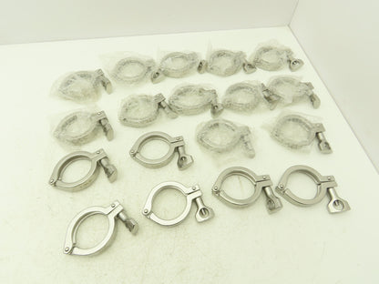TL China 2" Steel Bolted Sanitary Clamp 304SS 2" Pipe Flange Dia 2.5" Lot of 18