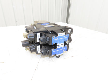 Yuken Hydraulic Directional Solenoid 2 Valve Manifold W/Flow Control & Check