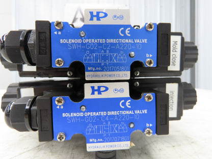Yuken Hydraulic Directional Solenoid 2 Valve Manifold W/Flow Control & Check