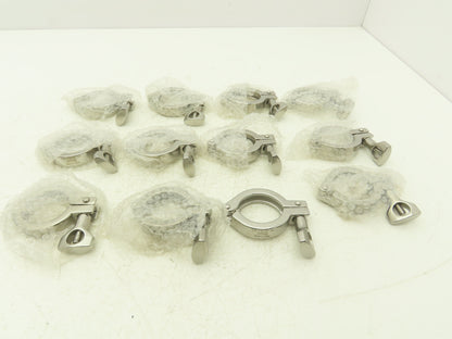 SOB 20CF2402 Steel Bolted Sanitary Clamp 304SS 1" to 1-1/2" Pipe Lot of 12