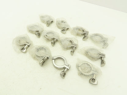 SOB 20CF2402 Steel Bolted Sanitary Clamp 304SS 1" to 1-1/2" Pipe Lot of 12