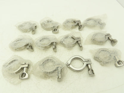 SOB 20CF2402 Steel Bolted Sanitary Clamp 304SS 1" to 1-1/2" Pipe Lot of 12