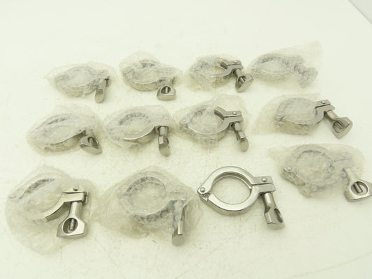 SOB 20CF2402 Steel Bolted Sanitary Clamp 304SS 1" to 1-1/2" Pipe Lot of 12
