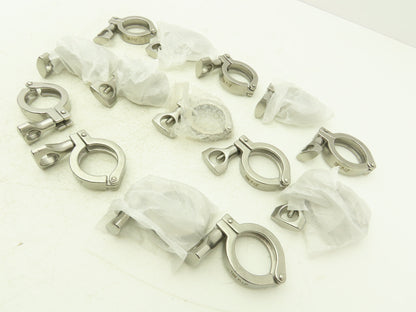 1-1.5 Steel Bolted Sanitary Clamp 304SS 1" to 1-1/2" Pipe Lot of 14