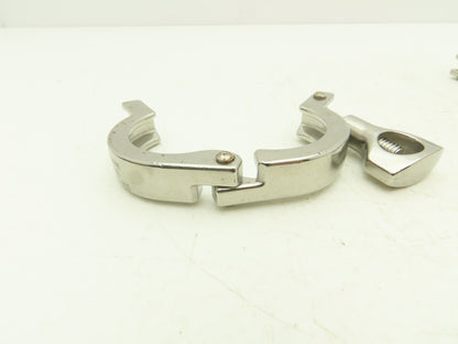 1-1.5 Steel Bolted Sanitary Clamp 304SS 1" to 1-1/2" Pipe Lot of 14