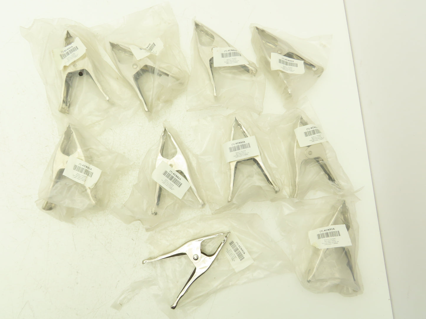 Westward 4CN92A Steel Jaw Tip Clamp 2" Max opening 6" Overall Length Lot of 10