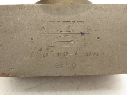 Hycon DRV-20-01.1/12 Hydraulic Flow Control Needle Valve 1-1/4 NPT 5000 PSI
