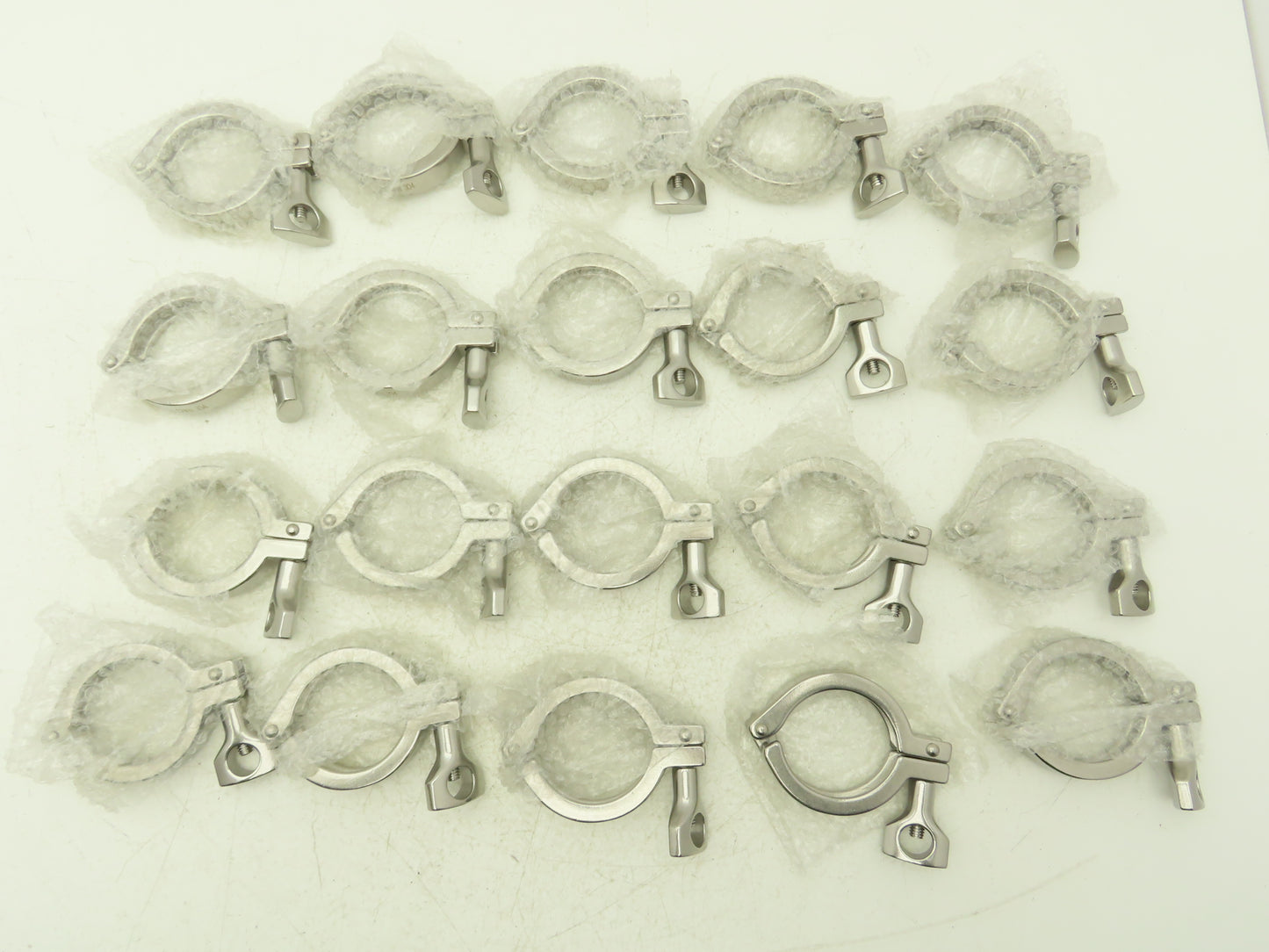 TL China 2" Steel Bolted Sanitary Clamp 304SS 2" Pipe Flange Dia 2.5" Lot of 20