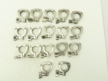 13MHHS-1-304 3 Segment Sanitary Clamp 1" to 1.5" Pipe W 2.1" Flange Lot of 17