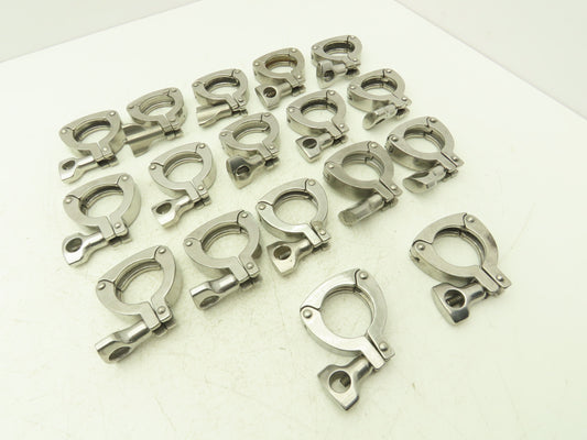 13MHHS-1-304 3 Segment Sanitary Clamp 1" to 1.5" Pipe W 2.1" Flange Lot of 17