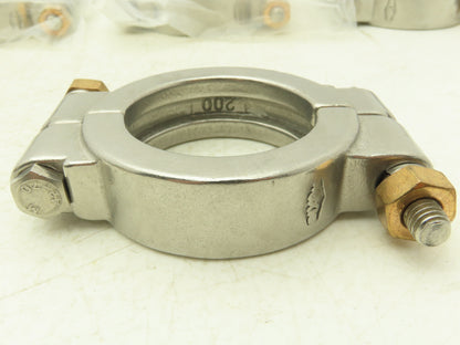 TL China 13MHP-2-304 Double Bolted Sanitary Clamp 2" Pipe High Pressure Lot of 7