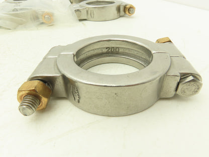 TL China 13MHP-2-304 Double Bolted Sanitary Clamp 2" Pipe High Pressure Lot of 7