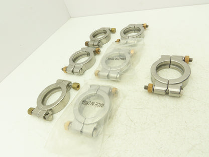 TL China 13MHP-2-304 Double Bolted Sanitary Clamp 2" Pipe High Pressure Lot of 7