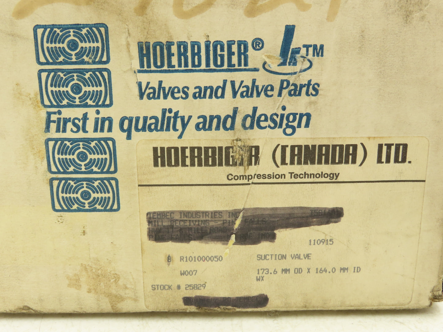 Hoerbiger R101000050 Air Compressor Suction Valve 173.6mm OD 164mm ID
