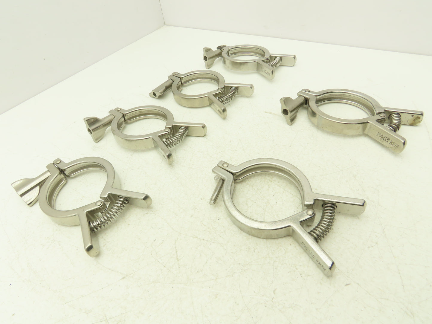 SCC 13MHHMQ-250 Sanitary Squeeze Clamp 2.5" Pipe For 3.2" Flange Lot of 6