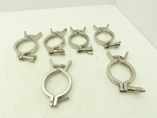 SCC 13MHHMQ-250 Sanitary Squeeze Clamp 2.5" Pipe For 3.2" Flange Lot of 6