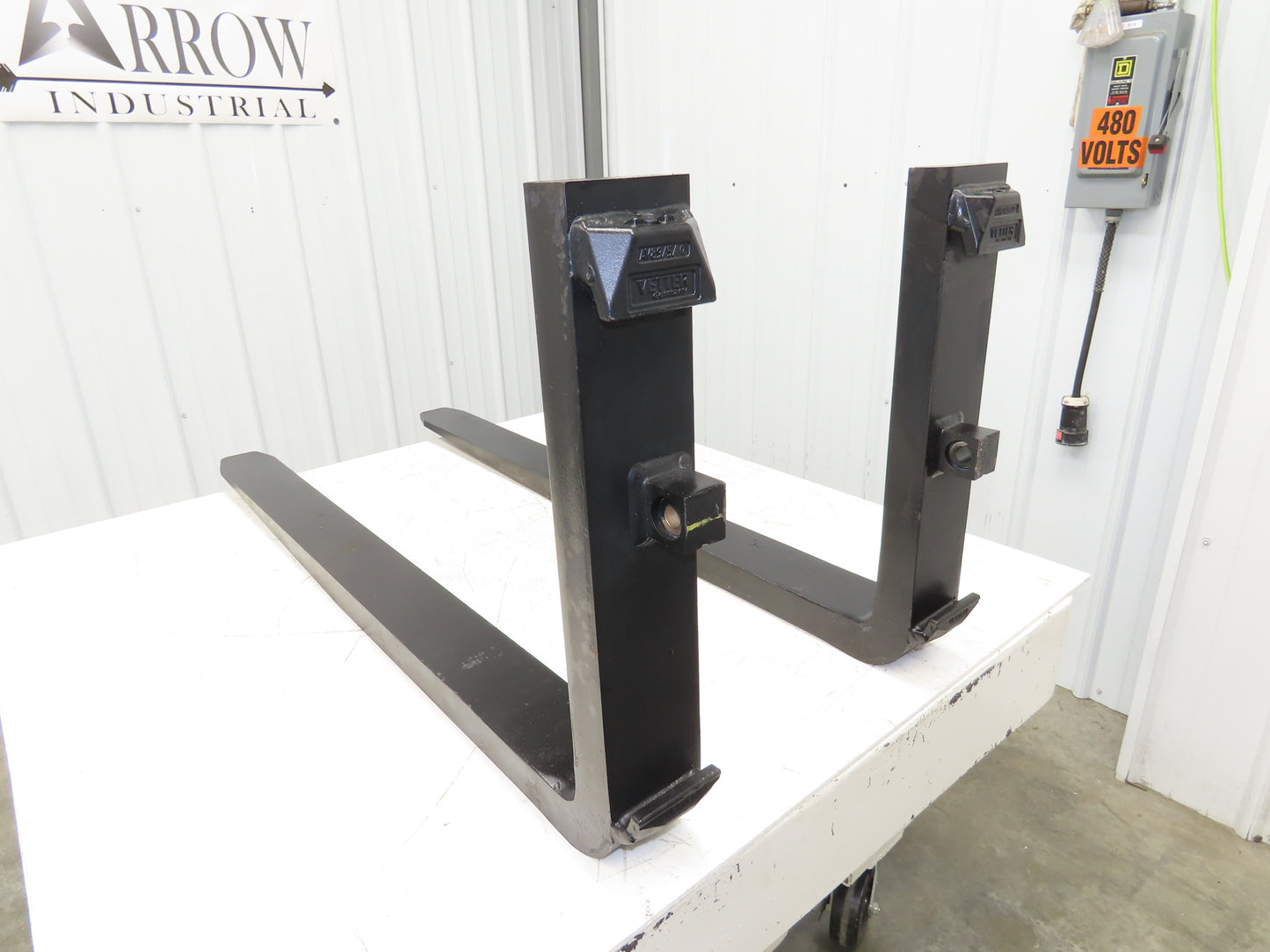 VETTER 1308961 4x47-3/4" Class 2 Steel Side Shift Forklift Forks 16" Carriage