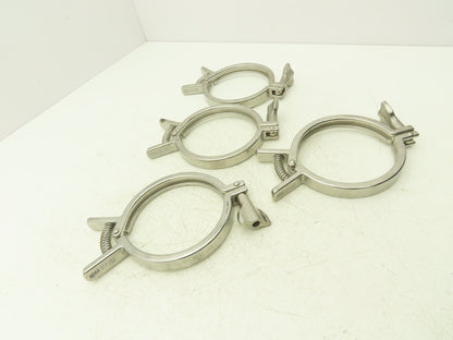 SCC 13MHHMQ-400 Sanitary Squeeze Clamp 4" Pipe With 4.8" Flange Lot of 4