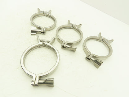 SCC 13MHHMQ-400 Sanitary Squeeze Clamp 4" Pipe With 4.8" Flange Lot of 4