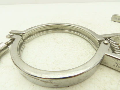 SCC 13MHHMQ-400 Sanitary Squeeze Clamp 4" Pipe With 4.8" Flange Lot of 4