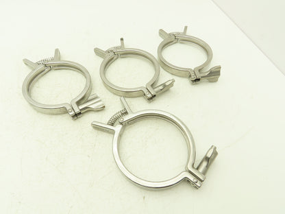 SCC 13MHHMQ-400 Sanitary Squeeze Clamp 4" Pipe With 4.8" Flange Lot of 4