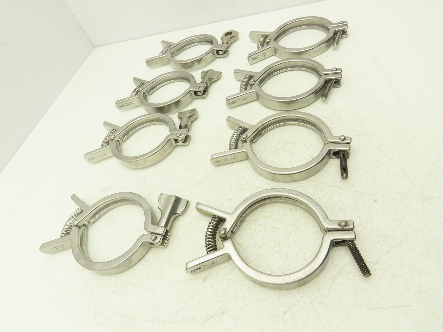 SCC 13MHHMQ-300 Sanitary Squeeze Clamp 2.5" Pipe For 3.2" Flange Lot of 8