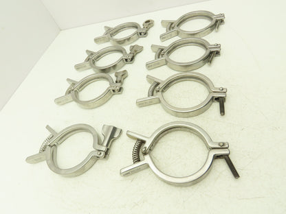 SCC 13MHHMQ-300 Sanitary Squeeze Clamp 2.5" Pipe For 3.2" Flange Lot of 8
