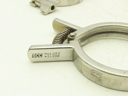 SCC 13MHHMQ-300 Sanitary Squeeze Clamp 2.5" Pipe For 3.2" Flange Lot of 8
